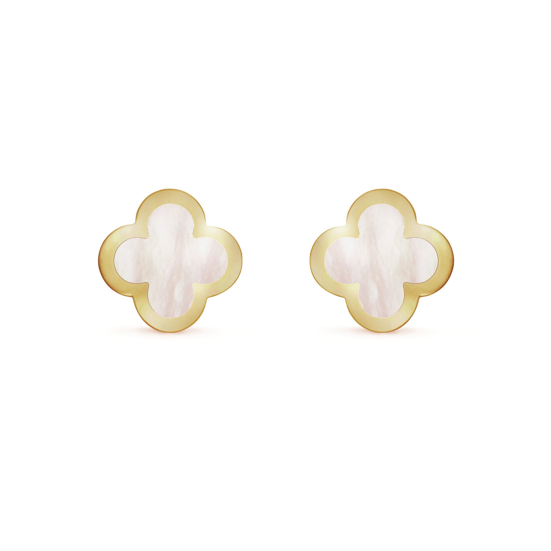 PURE CLOVER MOP PINK GOLD EARRINGS