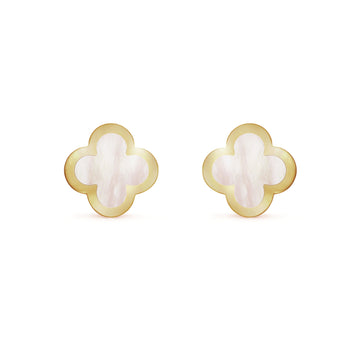 PURE CLOVER MOP PINK GOLD EARRINGS
