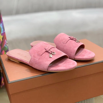 Summer Charms Sandals in Fuchsia Suede Pink Lambskin