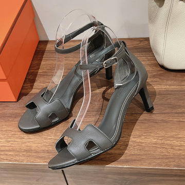 PREMIERE 70 SANDAL IN DARK GRAY CALFSKIN