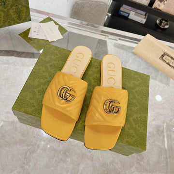 GG EXCLUSIVE SLIDE SANDAL AMBER CALFSKIN