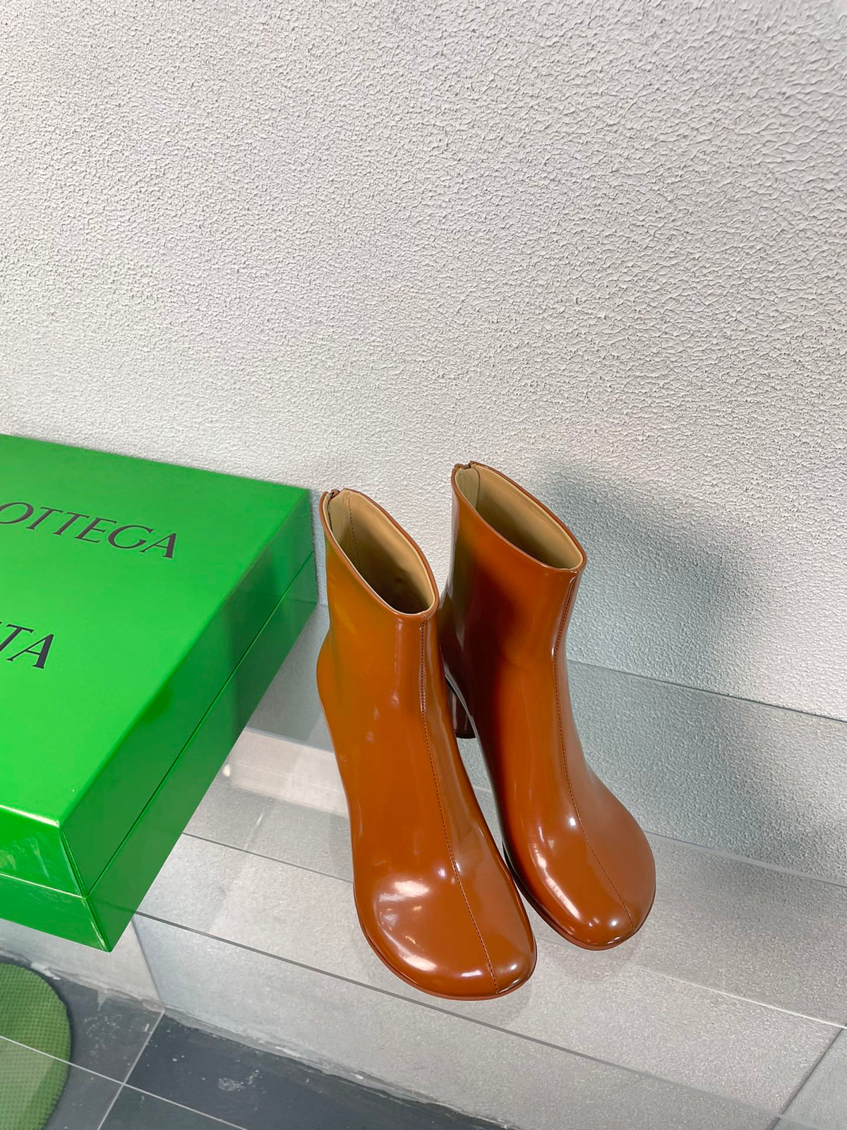 ATOMIC ANKLE BOOT IN BRONZE BROWN CALFSKIN 75 MM