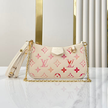 EASY POUCH ON STRAP 19 IN SUNRISE AQUARELLE MONOGRAM EMPREINTE LEATHER GOLD CHAIN