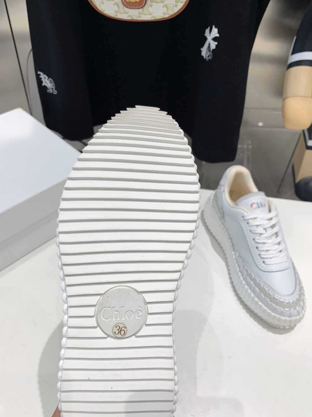 NAMA SNEAKER 5 CM IN WHITE CALFSKIN