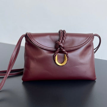 SMALL LIBERTA 27 IN WINE RED SMOOTH CALFSKIN GOLD HARDWARE