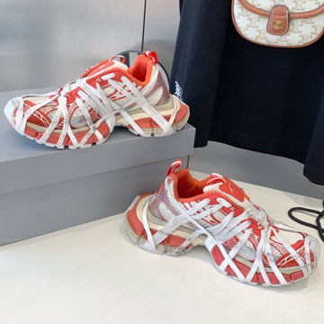 3XL EXTREME LACE SNEAKER ORANGE MIX DUST WHITE AND SILVER