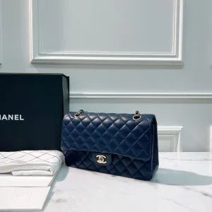 Chanel Classic Double Flap 25 Shoulder Bag Blue