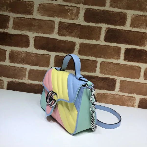 Gucci GG Marmont Pastel Rainbow Top Handle Bag