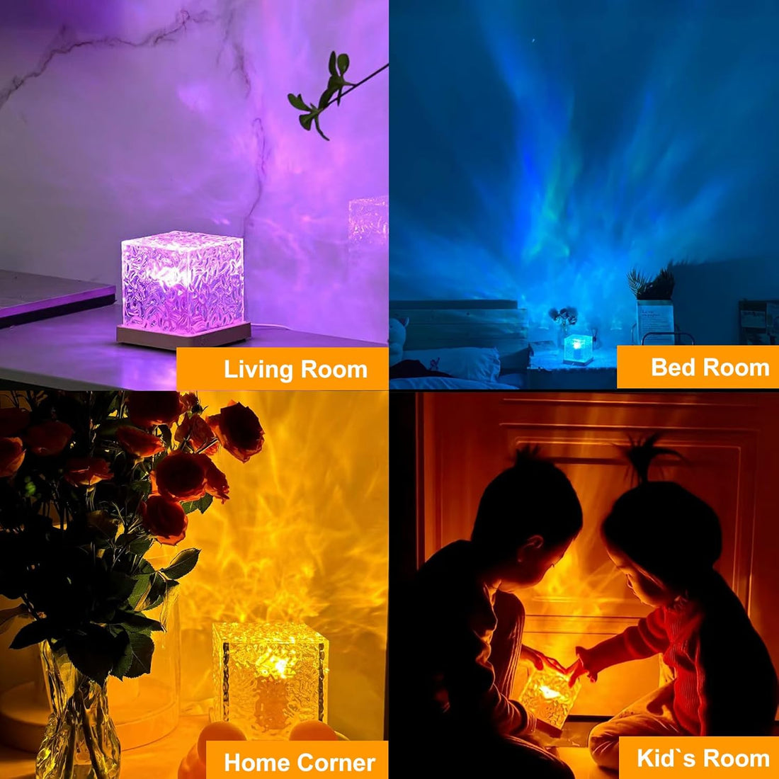 Ocean Wave Projector Light, Mood Lighting Ambient Lighting Luminorthe Cube Northern Lights Projector with 16 Colors and Dynamic Ripple Effect for Living Room Bedroom Decor - 5.1inch Visit the Avkast Store