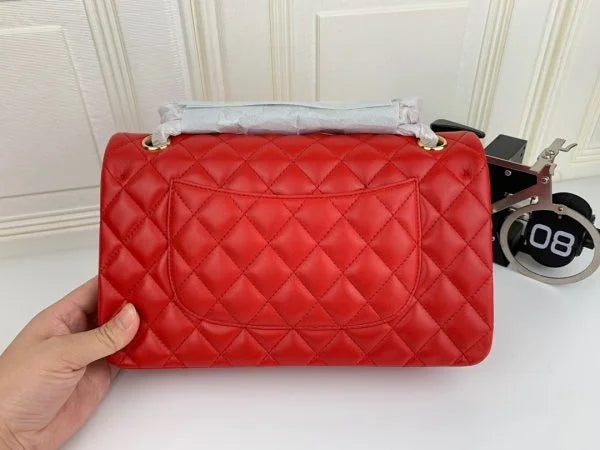 Chanel Classic Flap Handbag Red