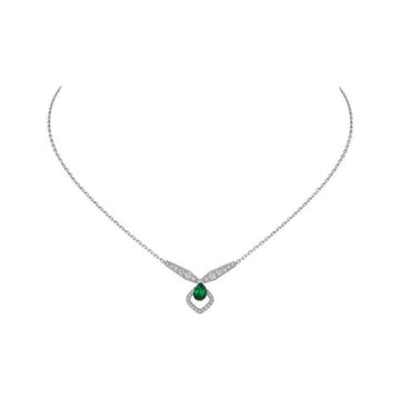 JOSEPHINE MALACHITE SILVER DIAMOND NECKLACE