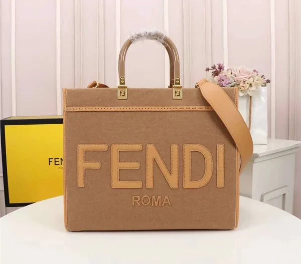 Fendi Sunshine Shopper Calf Leather Bag With Strap