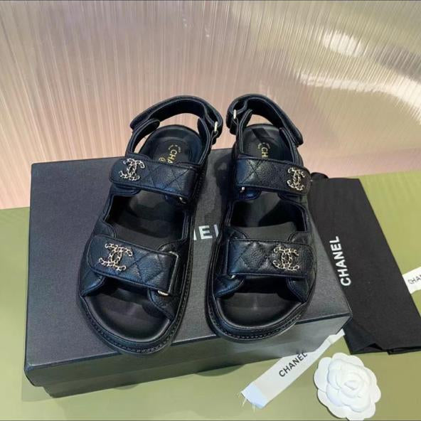 Chanel Dad Elegant Style Logo Sandals