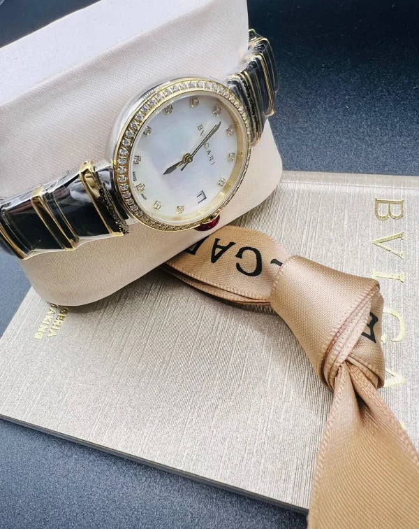 Latest BVLGARI Collection Two Tone Color Women’s Wrist Watch