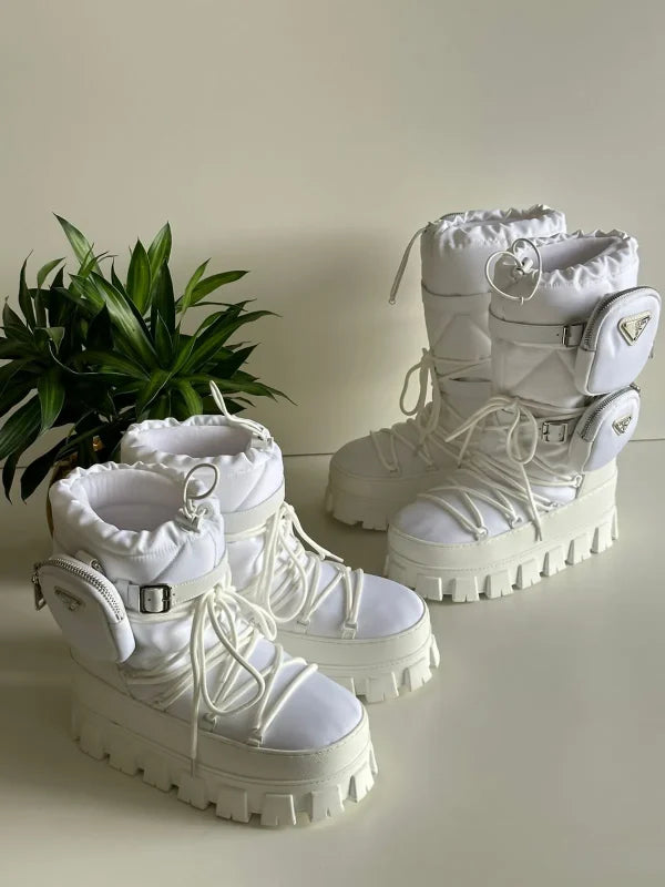 Prada Black Thick Sole Snow Boots