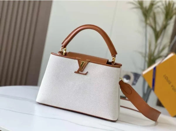 Louis Vuitton Leather Canvas Shoulder Bag