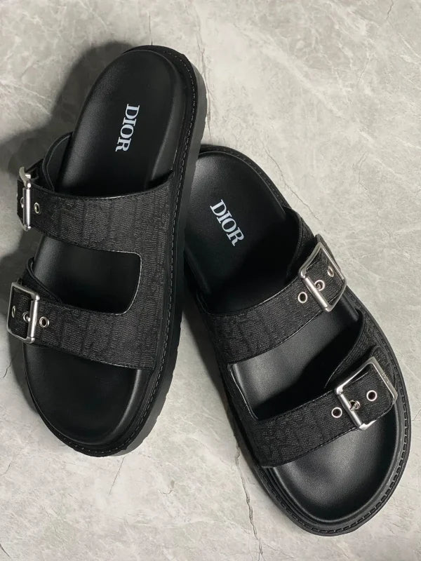 Christian Dior Print Belt Buckle Sandals