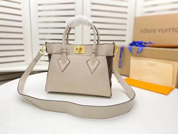 Louis Vuitton MM Greige Leather Tote Bag