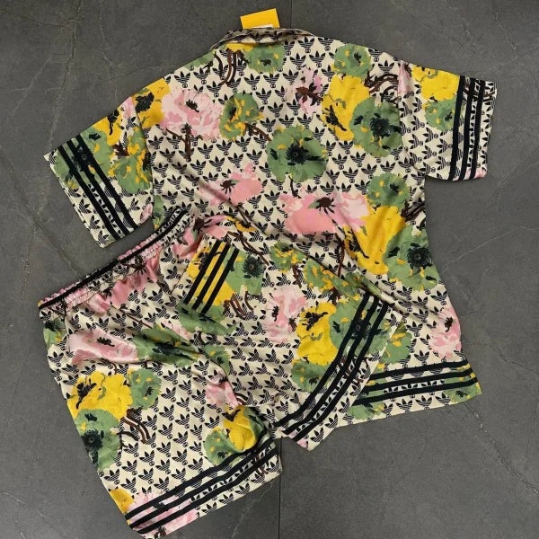 Gucci Adidas X Print Silk Bowling Two Piece Suit