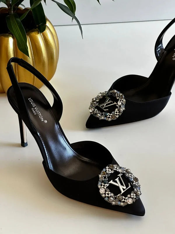 Louis Vuitton LV Logo Bijoux Suede Slide Sandals