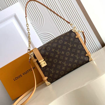 SIDE TRUNK GM 30 CM IN BROWN MONOGRAM CALFSKIN