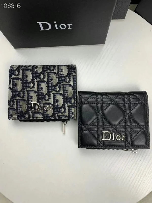 Lady Dior Leather Card Wallet