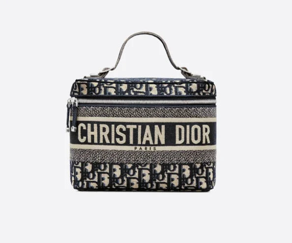 Christian Dior Travel Vanity Case – Women’s Oblique Embroidery Cosmetic Bags