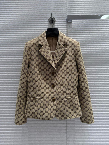 Gucci Monogram Plain Leather Logo Outlet Jackets