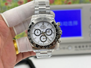 Rolx Daytna Steel Newest Style Panda White Dial