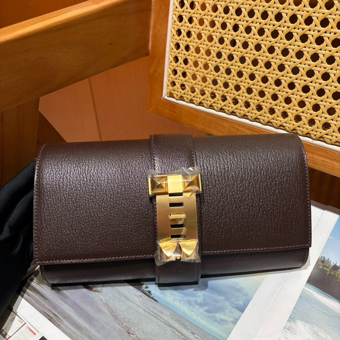 HERM Medor Clutch Bag In  Leather