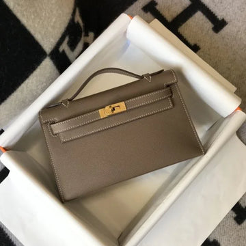 Herm猫s Kelly Pochette Mini Bag Brown