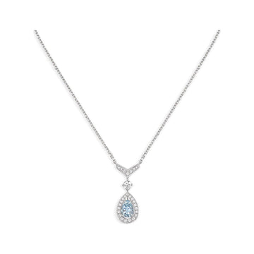 JOSEPHINE TURQUOISE LIGHT SILVER DIAMOND NECKLACE