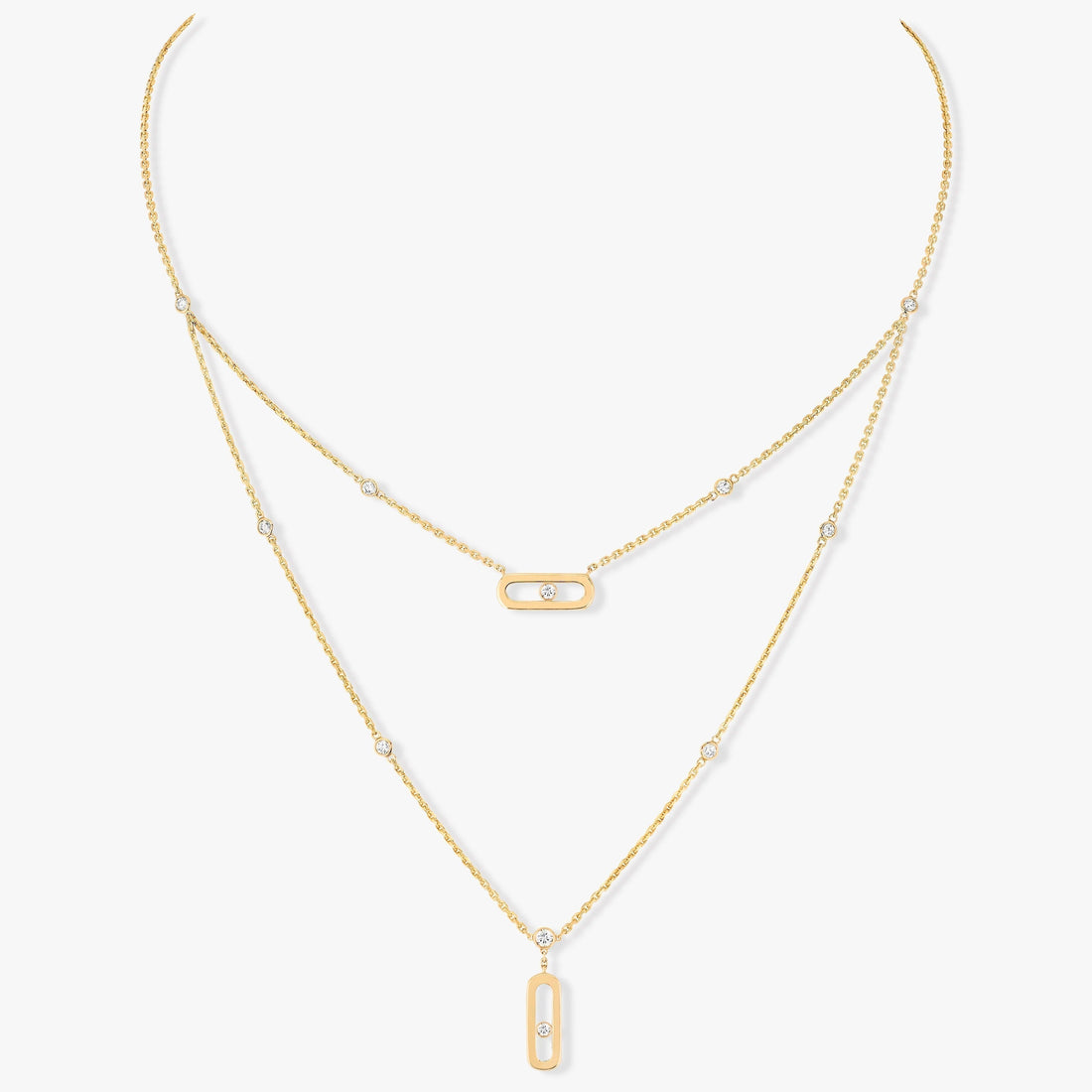 MOVE UNO 2 ROW DIAMOND NECKLACE