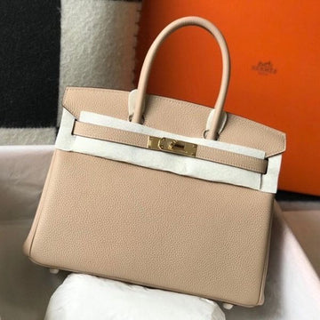 HERM Birkin 30cm Bag In Trench Clemence Leather GHW