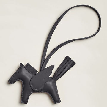 HERM Rodeo Pegase PM Bag Charm in Ardoise Lambskin