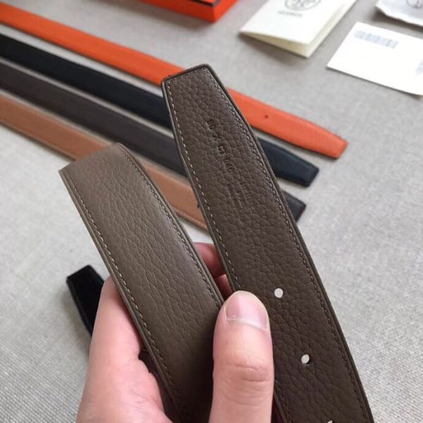 HERM Etrier Buckle Belt & Taupe Clemence 32 MM Strap