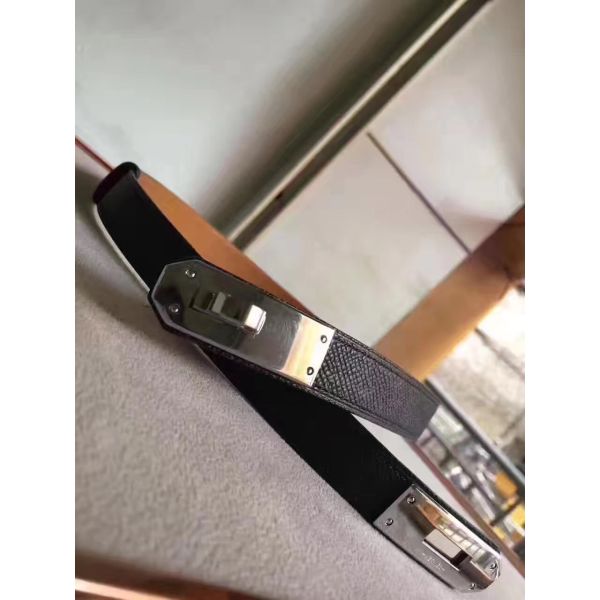 HERM Kelly 18 Belt In Black Epsom Leather