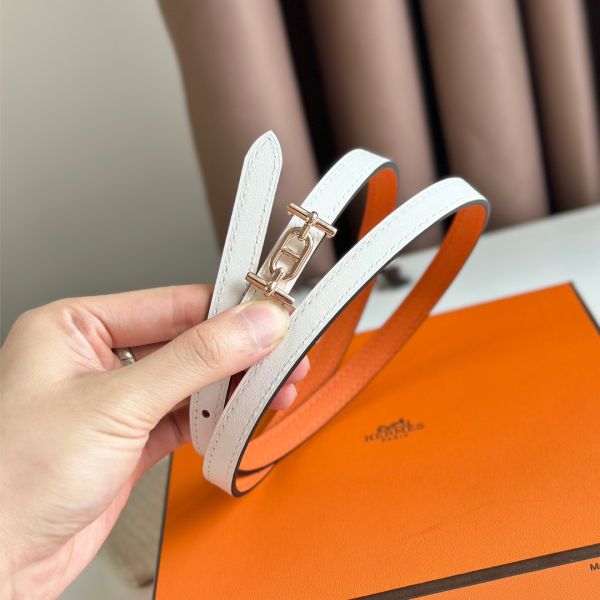 HERM Ancre Reversible Belt 13MM in Orange Epsom Leather