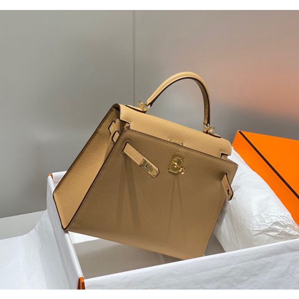 HERM Kelly 28cm Bag In Chai Epsom Leather GHW