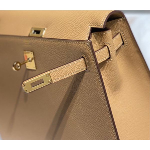 HERM Kelly 28cm Bag In Chai Epsom Leather GHW