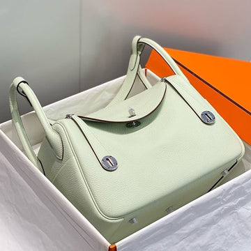 HERM Lindy 30cm Bag In Vert Fizz Clemence Leather PHW