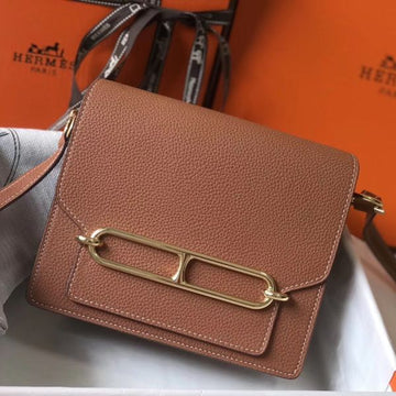 HERM Mini Sac Roulis 18cm Bag In Brown Evercolor Calfskin