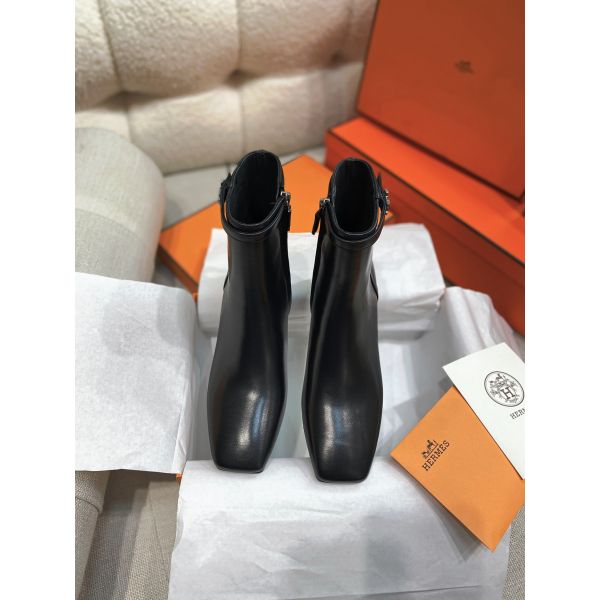 HERM Imperial 50 Ankle Boots in Black Calfskin