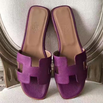 HERM Oran Sandals In Cyclamen Epsom Leather