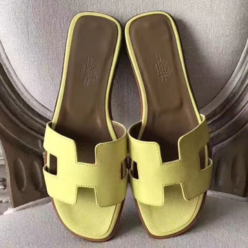 HERM Oran Sandals In Soufre Epsom Leather