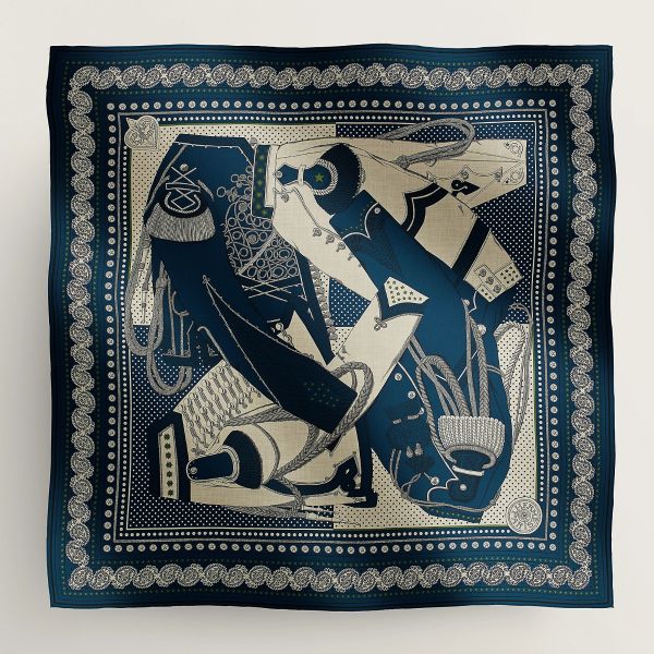 HERM Blue Zouaves et Dragons Bandana Shawl 140