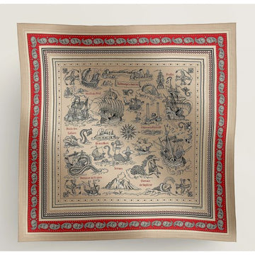 HERM Naturel Tatouages Marins Bandana Shawl 140