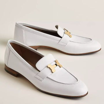 HERM Women's Paris Loafers in White Goatskin