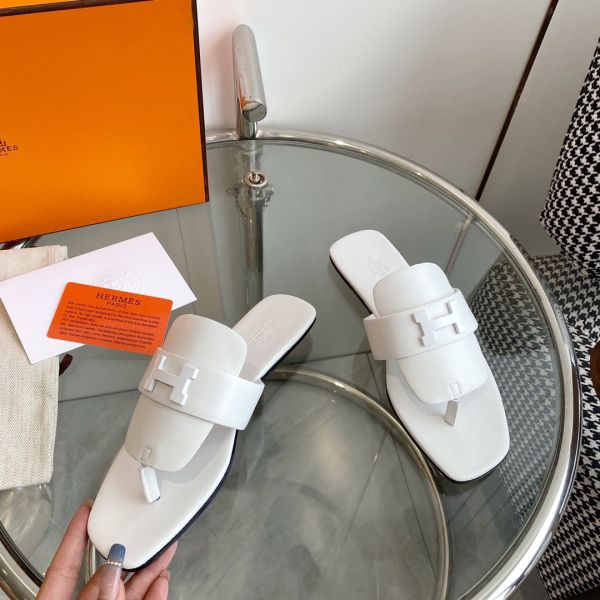 HERM Galerie Sandals In White Calfskin