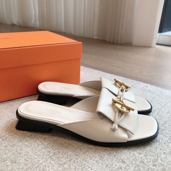 HERM Women's Isle Sandals in White Leather